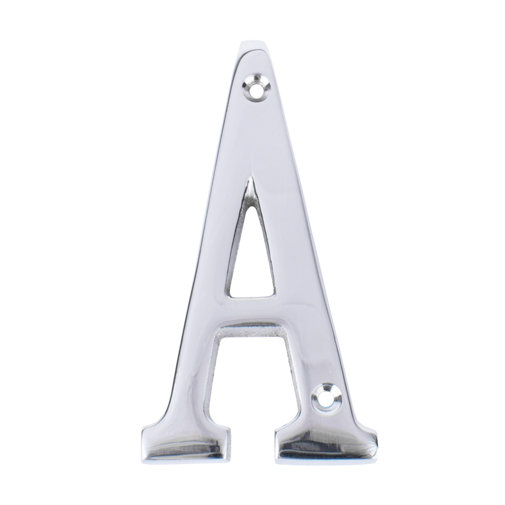 Dart Letter A Door Numeral - Polished Chrome